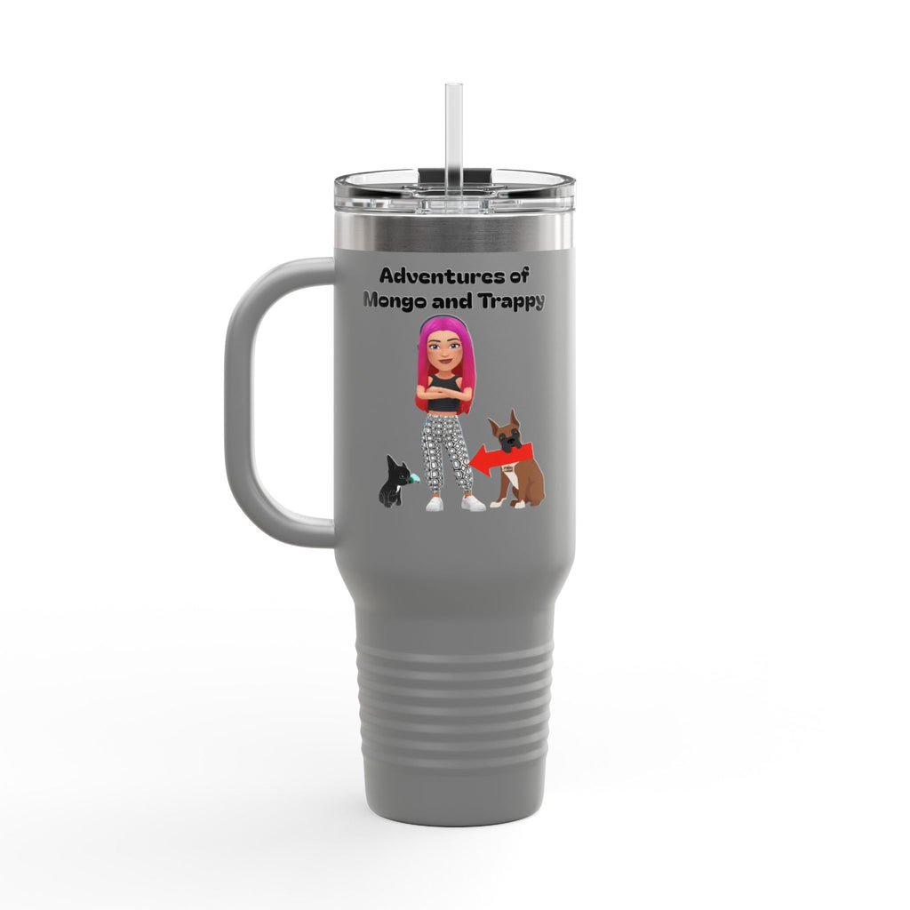 40oz Insulated Travel Mug — Adventures of Mongo and Trappy Personalized Pet & Owner Tumbler