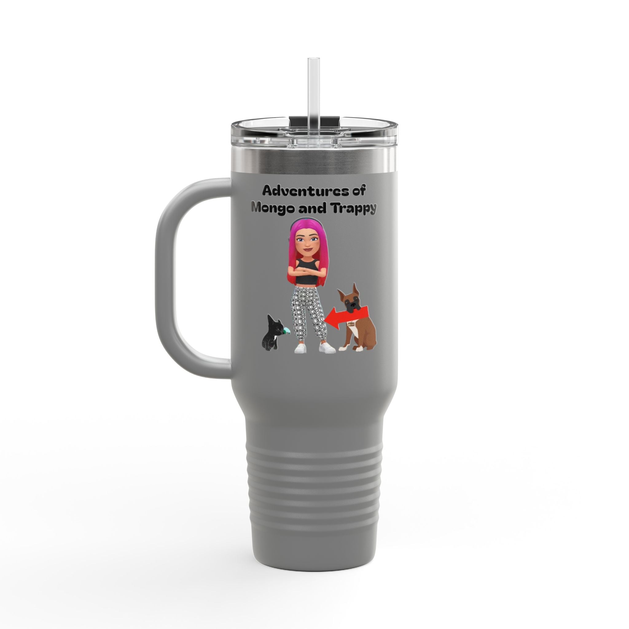 40oz Insulated Travel Mug — Adventures of Mongo and Trappy Personalized Pet & Owner Tumbler