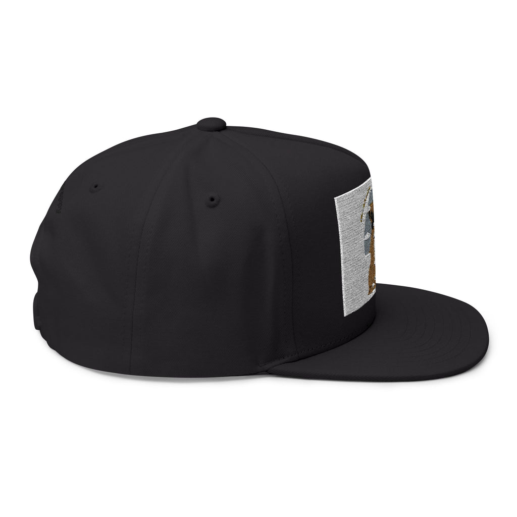 Embroidered Dog Duo Flat Bill Cap — "Mango & Troppy" Snapback