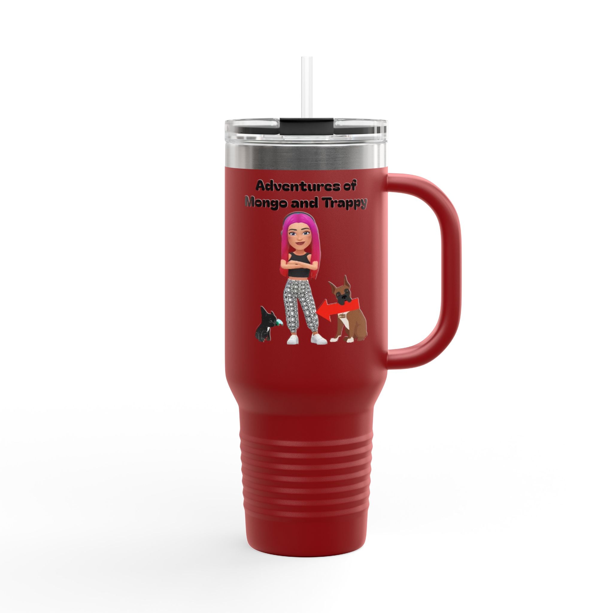 40oz Insulated Travel Mug — Adventures of Mongo and Trappy Personalized Pet & Owner Tumbler