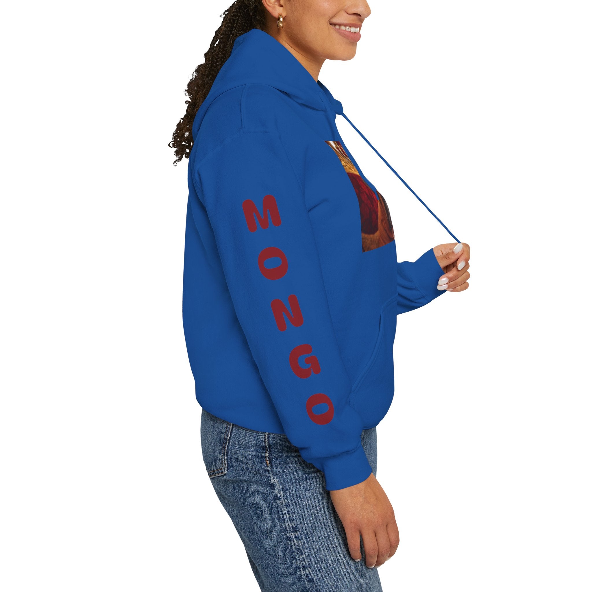King Mungo Hoodie – Royal Dog Photo Pullover with 'Mungo' Sleeve Text