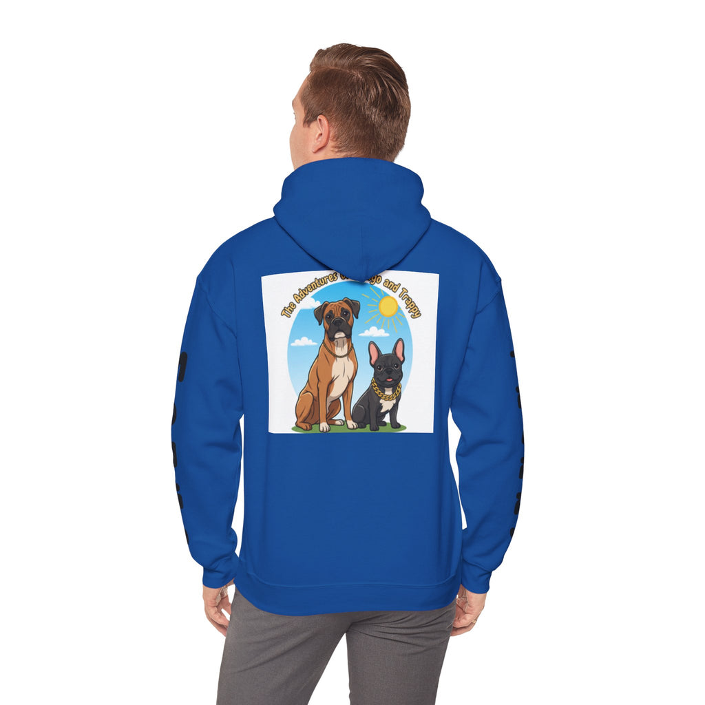 Dog Adventure Hoodie — "The Adventures of Mongo & Trappy" Graphic Hooded Sweatshirt