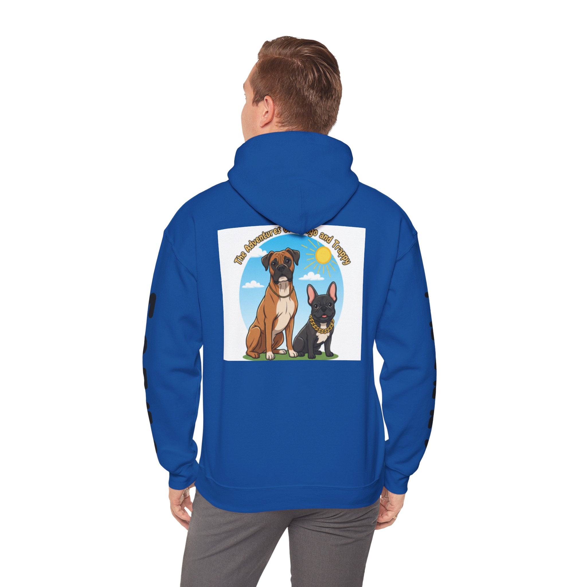 Dog Adventure Hoodie — "The Adventures of Mongo & Trappy" Graphic Hooded Sweatshirt