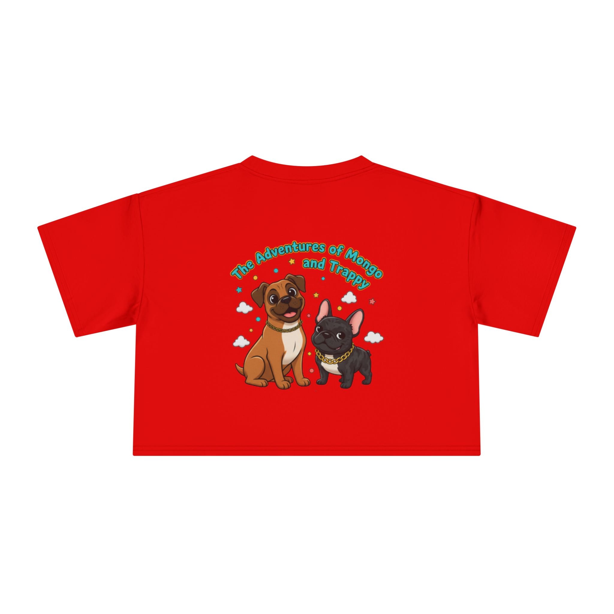 Adventures of Mongo & Trappy Crop Tee  Cute French Bulldog Graphic