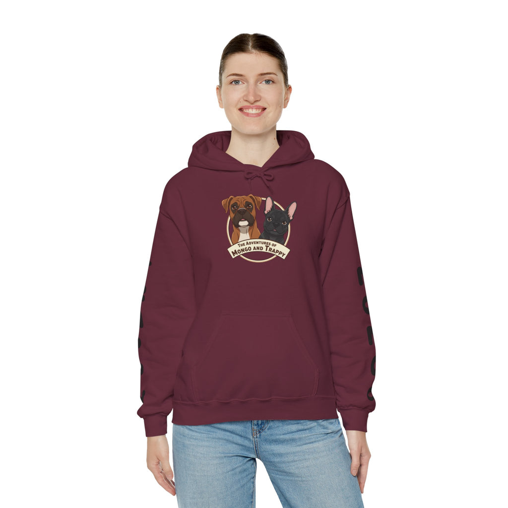 Dog Duo Hoodie — "Mongo and Trappy" Portrait Hoodie with QR Code