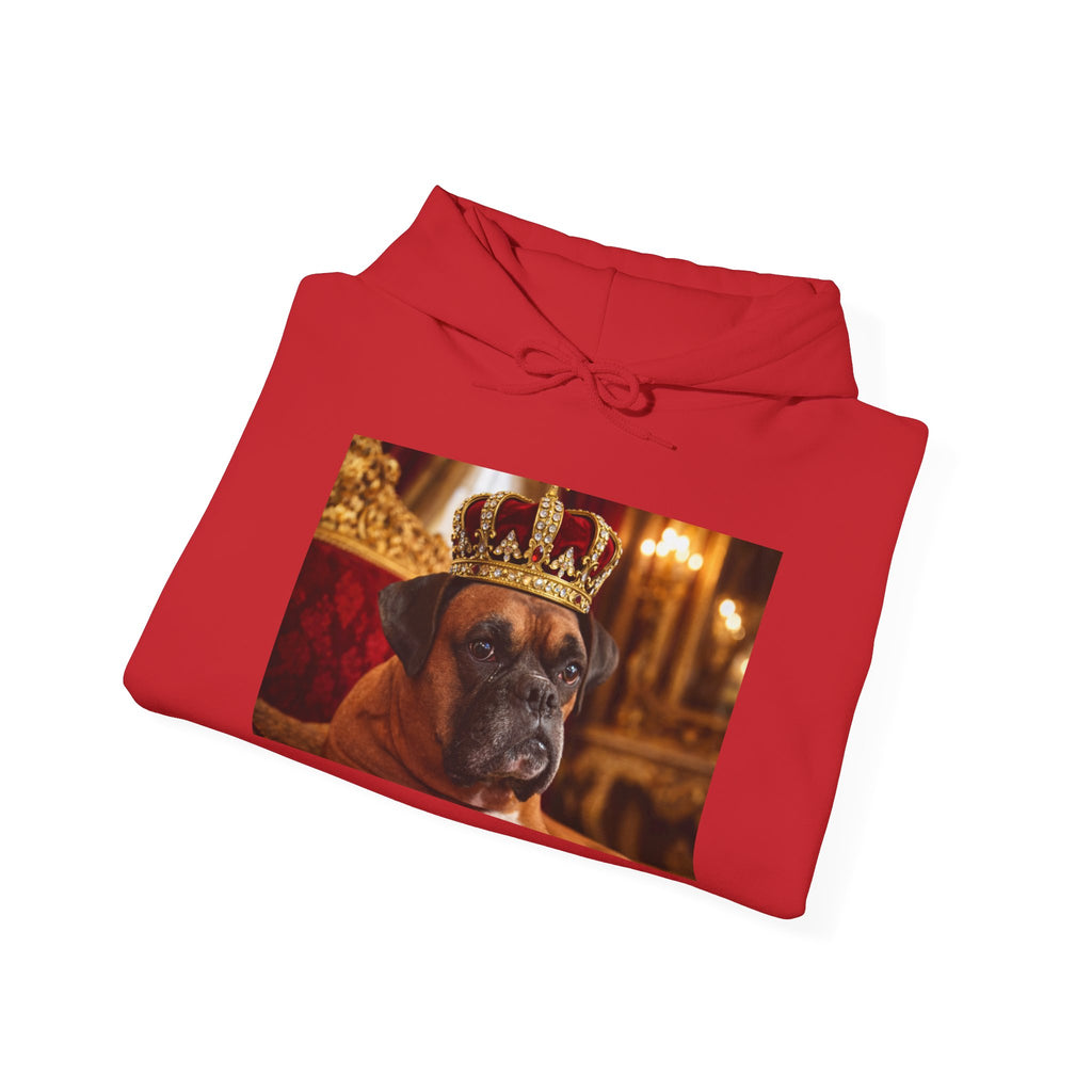 King Mungo Hoodie – Royal Dog Photo Pullover with 'Mungo' Sleeve Text