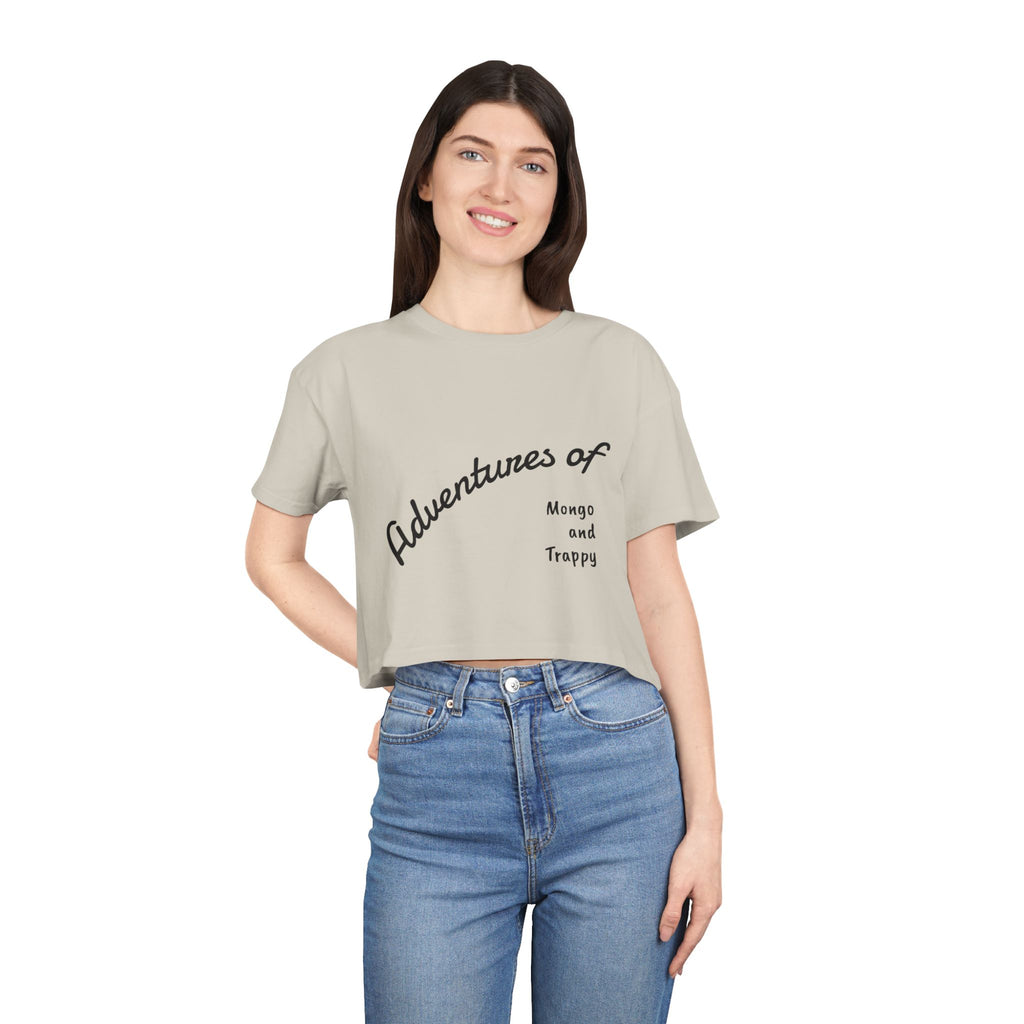 Adventures of Mongo & Trappy Crop Tee  Cute French Bulldog Graphic