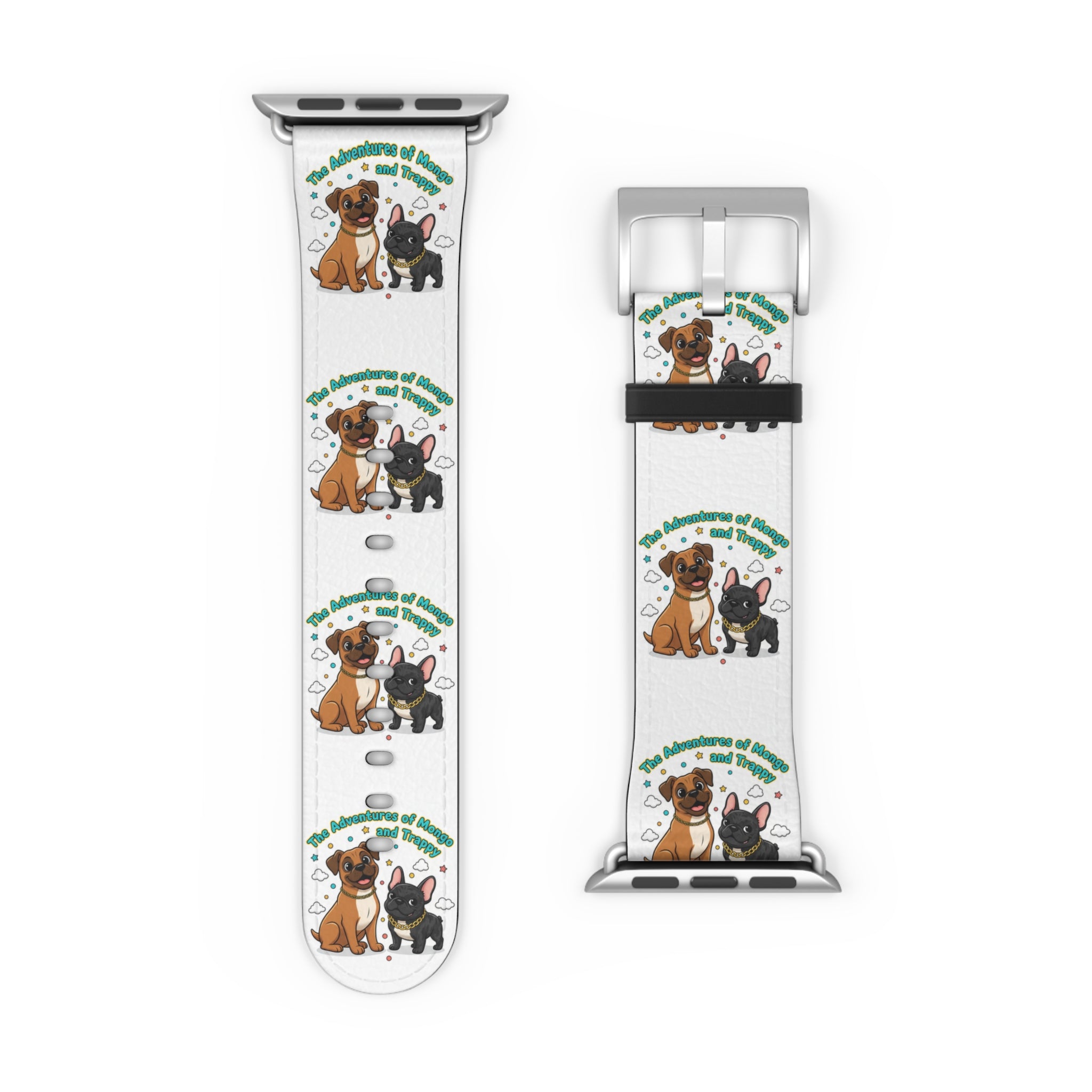 Dog Lover Watch Band — Cute Cartoon Dogs with 'A House is a Home with Dogs' Design
