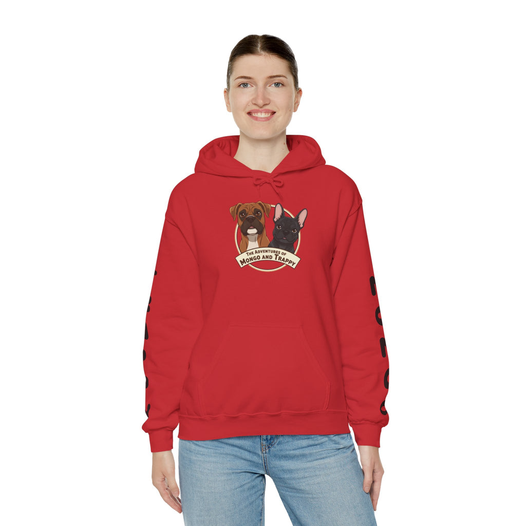 Dog Duo Hoodie — "Mongo and Trappy" Portrait Hoodie with QR Code