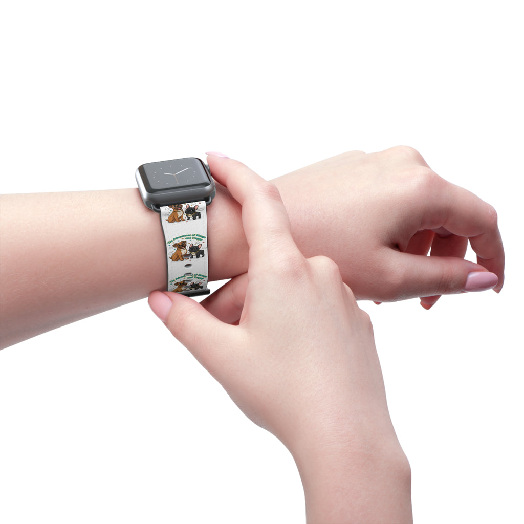 Dog Lover Watch Band — Cute Cartoon Dogs with 'A House is a Home with Dogs' Design