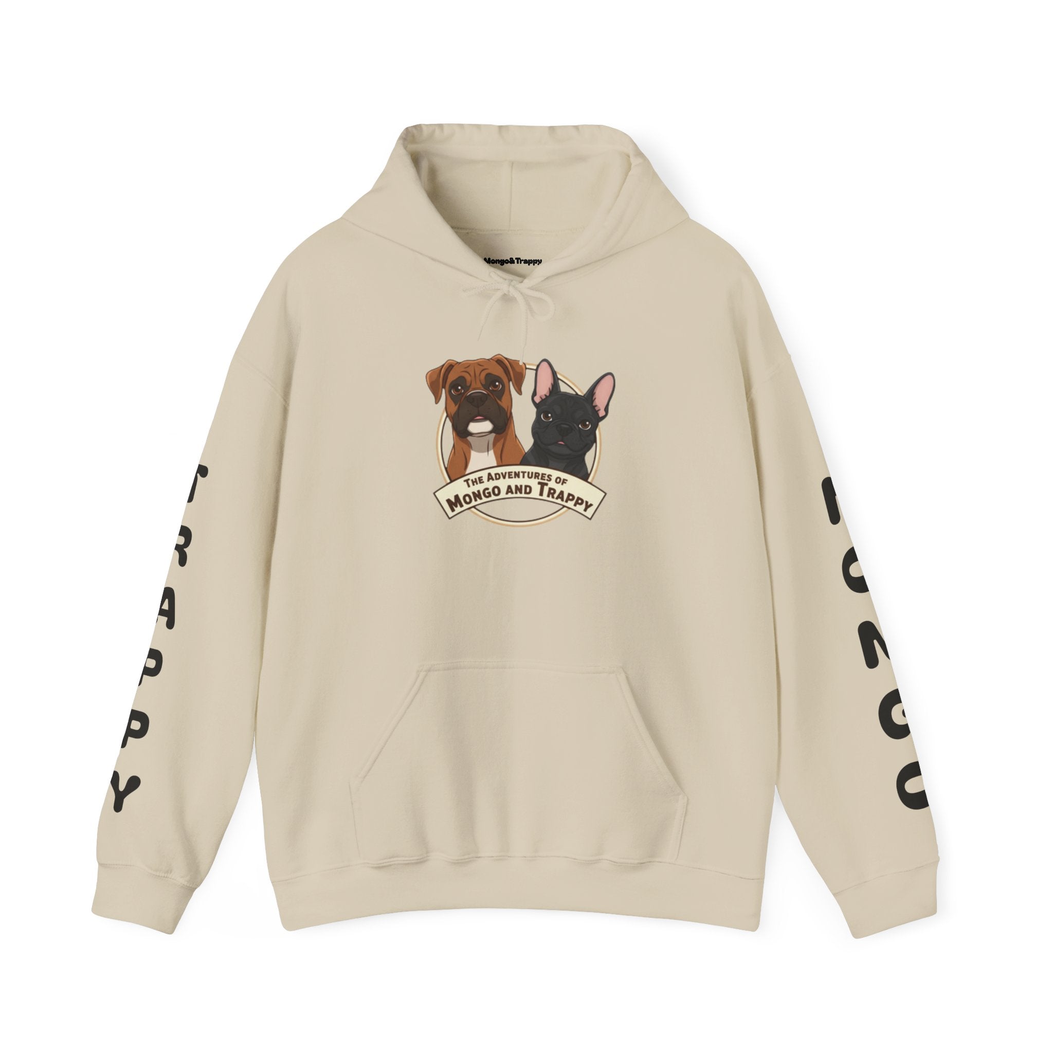 Dog Duo Hoodie — "Mongo and Trappy" Portrait Hoodie with QR Code
