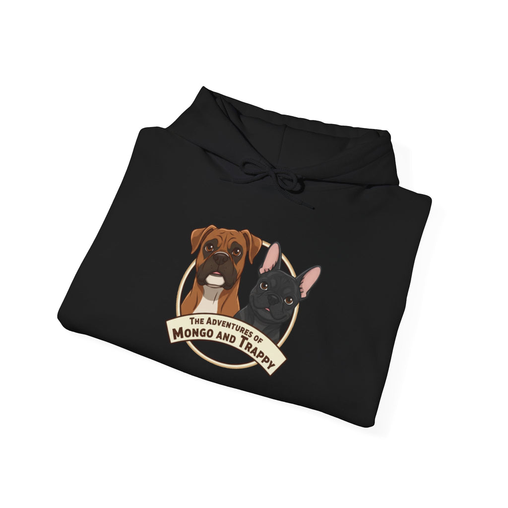 Dog Duo Hoodie — "Mongo and Trappy" Portrait Hoodie with QR Code