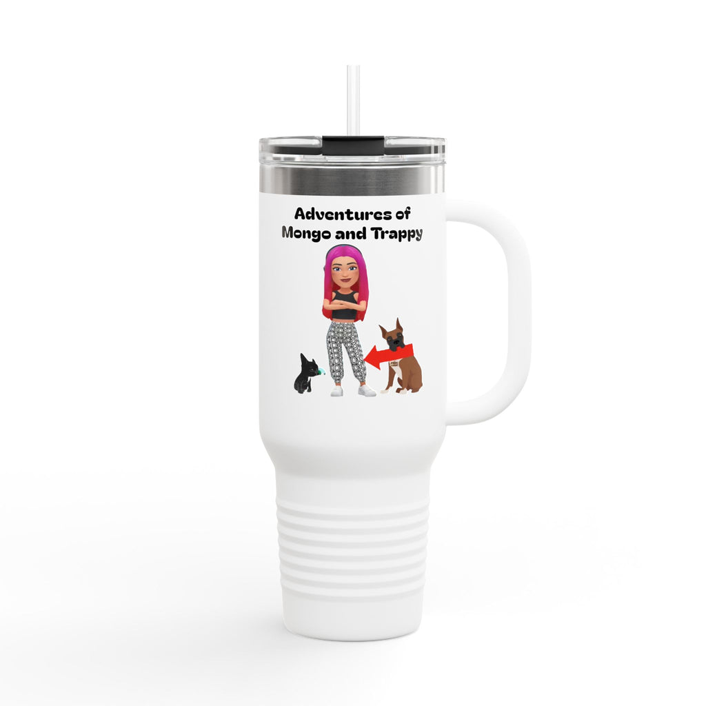 40oz Insulated Travel Mug — Adventures of Mongo and Trappy Personalized Pet & Owner Tumbler