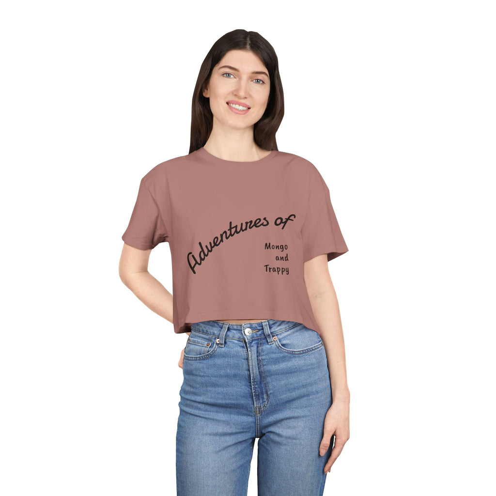 Adventures of Mongo & Trappy Crop Tee  Cute French Bulldog Graphic