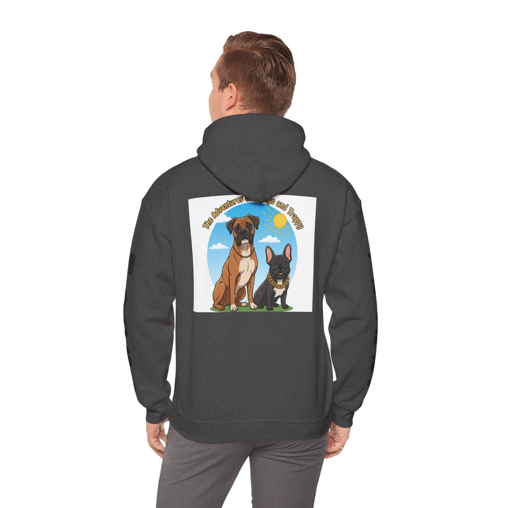Dog Adventure Hoodie — "The Adventures of Mongo & Trappy" Graphic Hooded Sweatshirt