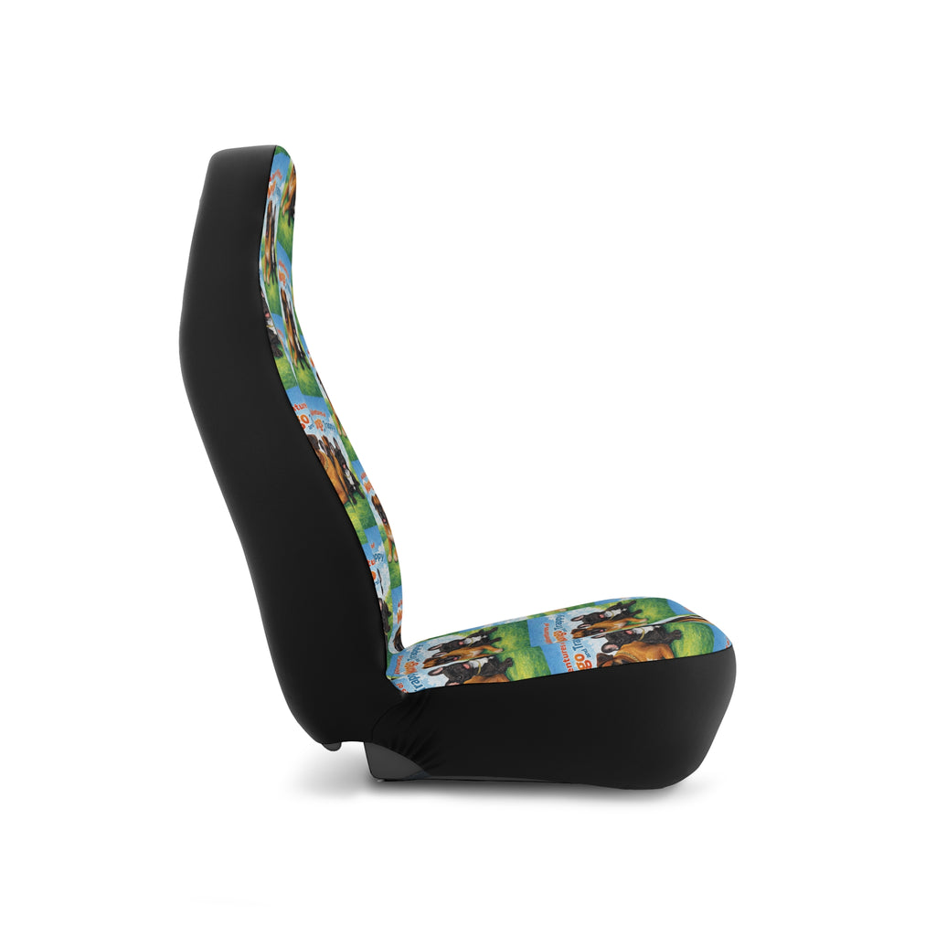 Adventures Pattern Car Seat Covers — Cute Dog Print Auto Seat Protectors