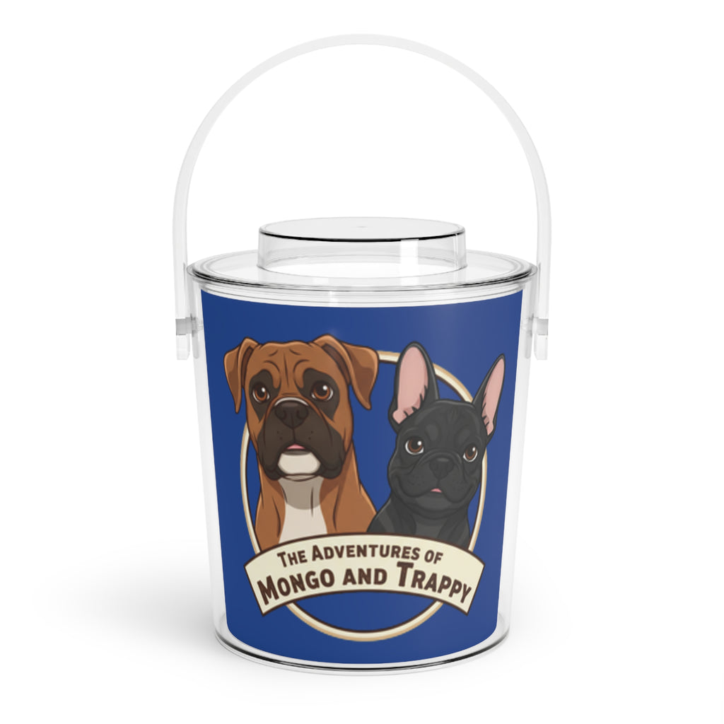 Dog Portrait Ice Bucket with Tongs — "The Adventures of Mongo and Trappy"
