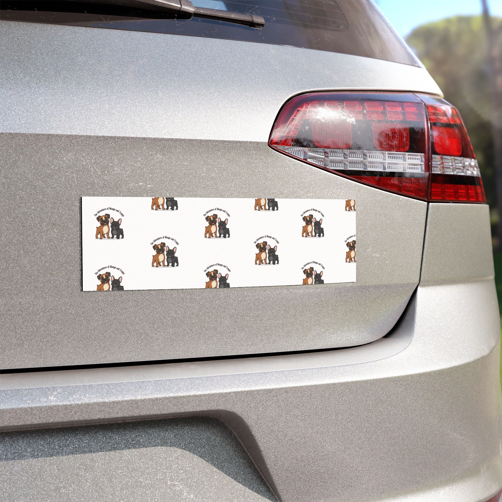 Adventures of Mongo & Trappy Car Magnet — Cute Boxer & French Bulldog Pet Magnet