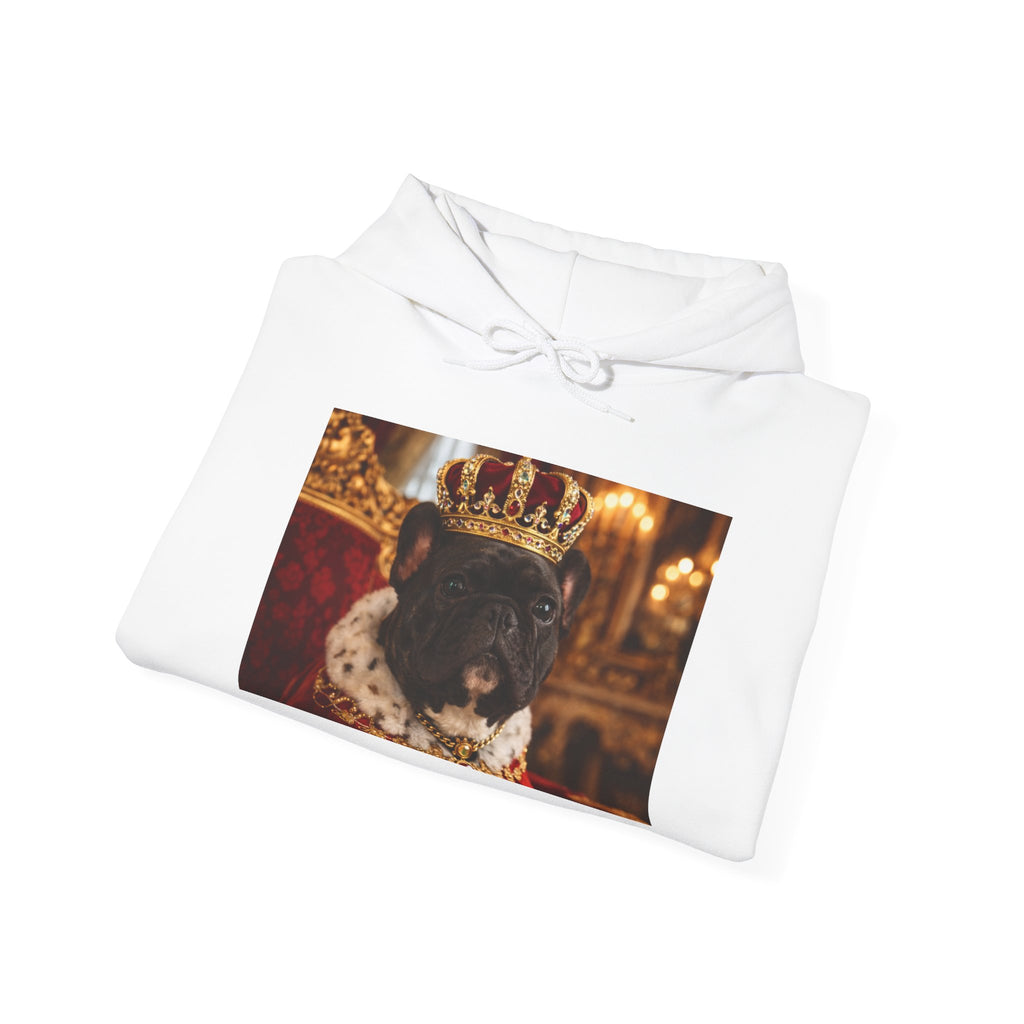 King Tuffy Crowned Dog Hoodie — Royal Dog Portrait Sweatshirt