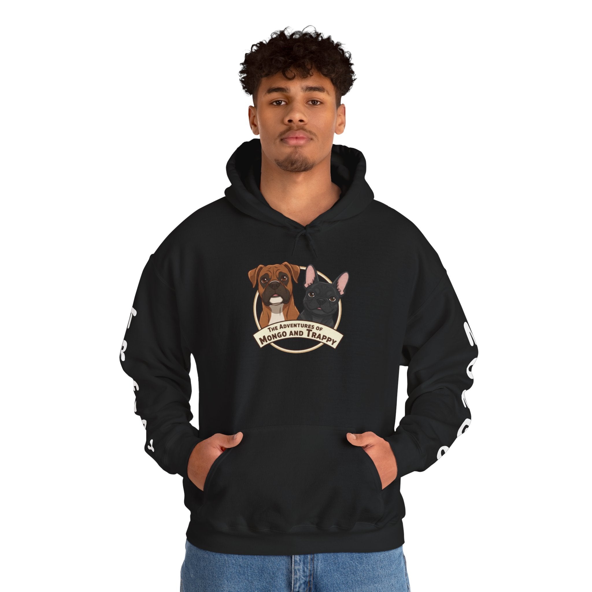 Dog Duo Hoodie — "Mongo and Trappy" Portrait Hoodie with QR Code