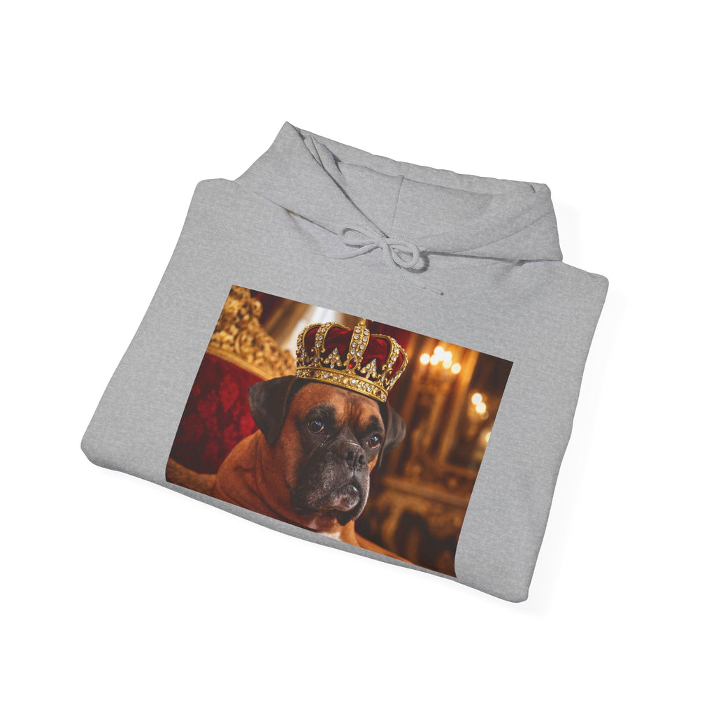 King Mungo Hoodie – Royal Dog Photo Pullover with 'Mungo' Sleeve Text