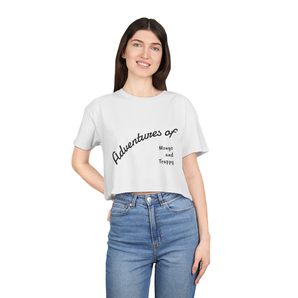 Adventures of Mongo & Trappy Crop Tee  Cute French Bulldog Graphic