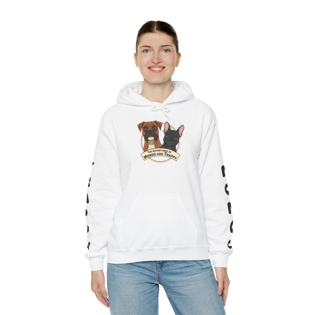 Dog Duo Hoodie — "Mongo and Trappy" Portrait Hoodie with QR Code