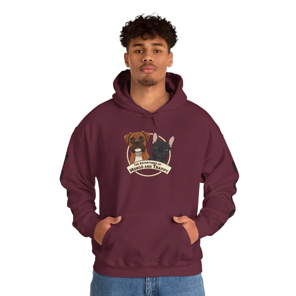 Dog Duo Hoodie — "Mongo and Trappy" Portrait Hoodie with QR Code
