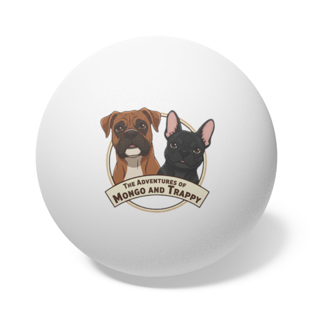 Dog Cartoon Ping Pong Balls – "The Adventures of Mongo and Trappy" (6-Pack)