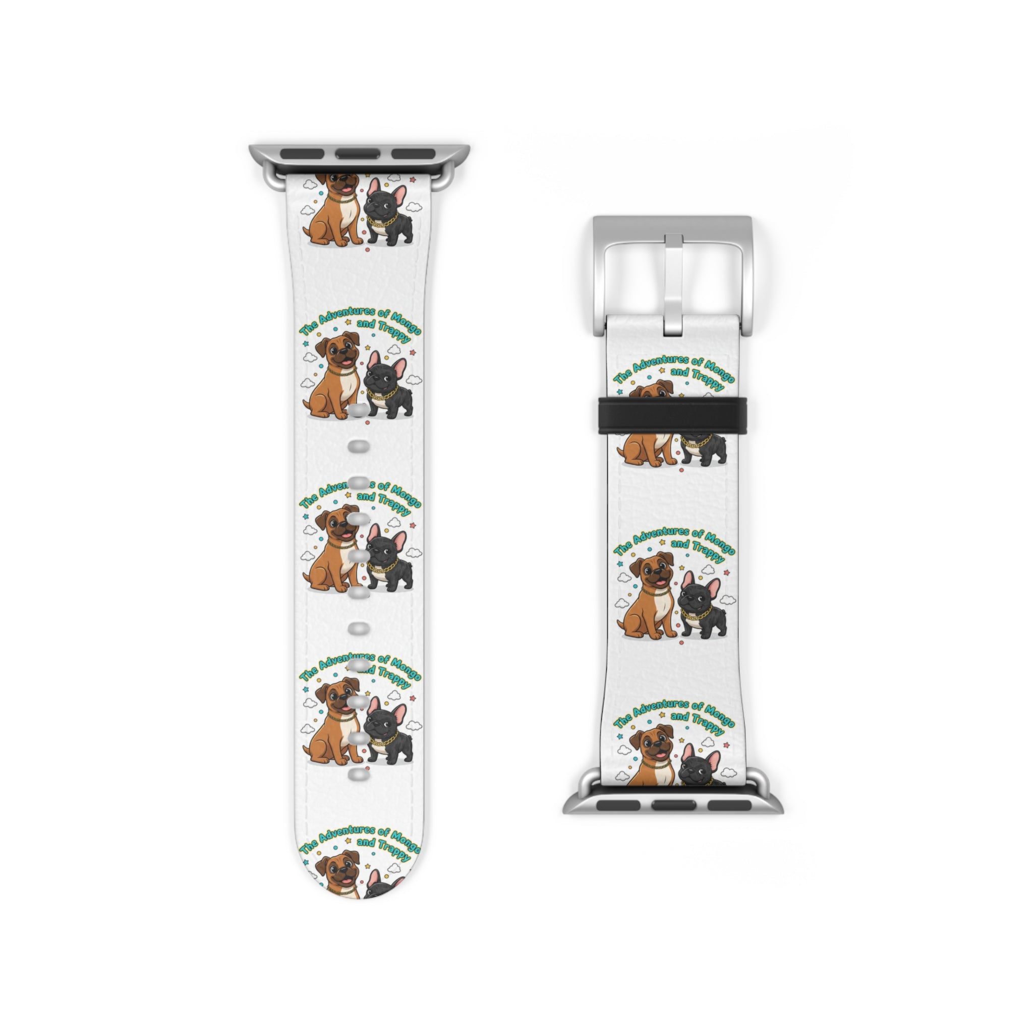 Dog Lover Watch Band — Cute Cartoon Dogs with 'A House is a Home with Dogs' Design