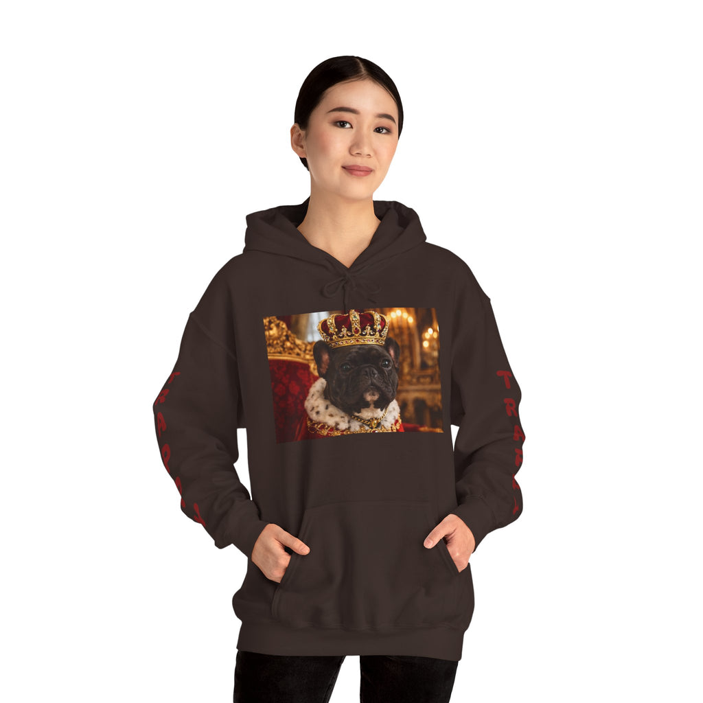 King Tuffy Crowned Dog Hoodie — Royal Dog Portrait Sweatshirt