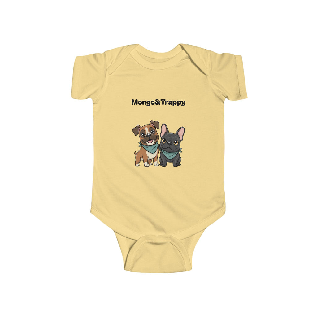 Infant Bodysuit — Cute Mangal Trappy Puppy Graphic Baby Onesie