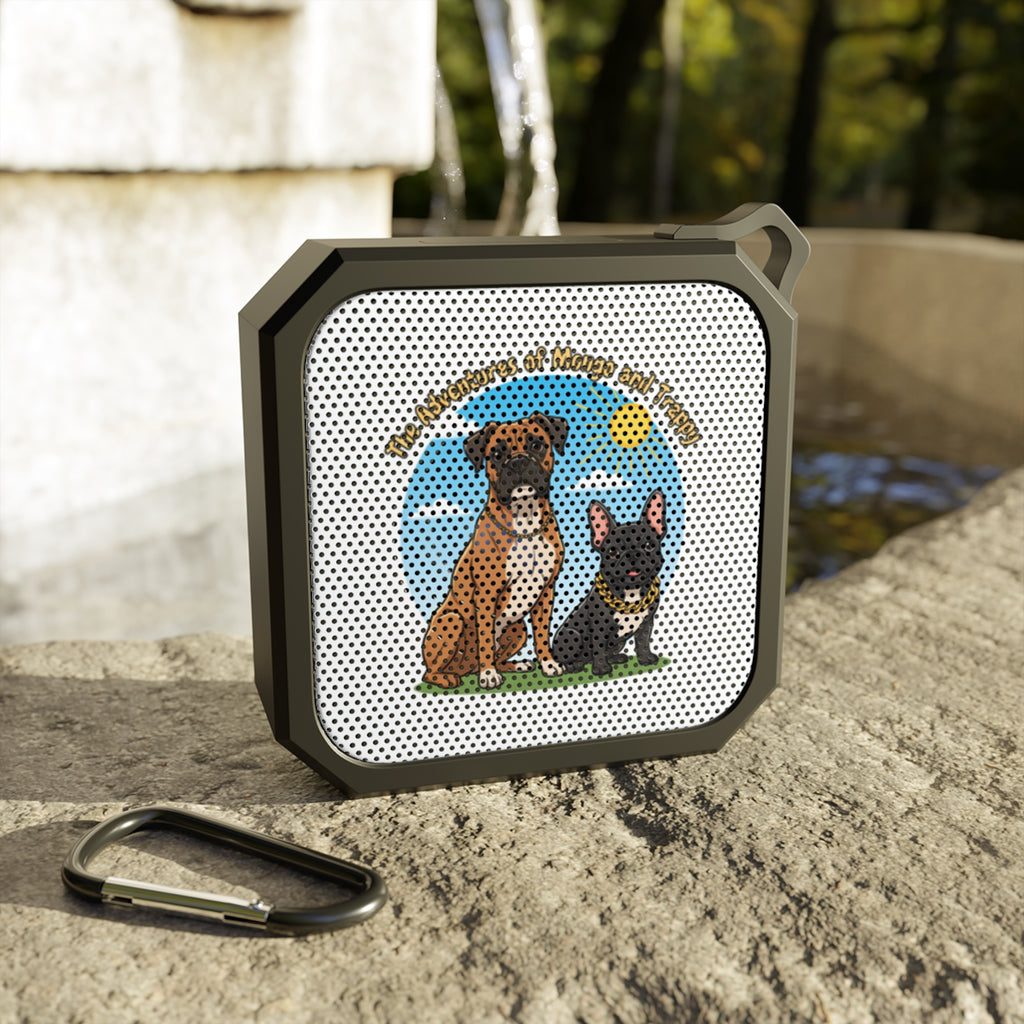 Outdoor Bluetooth Speaker — Illustrated Boxer & French Bulldog Design (“Two Reasons to Choose Outdoor Adventures”)