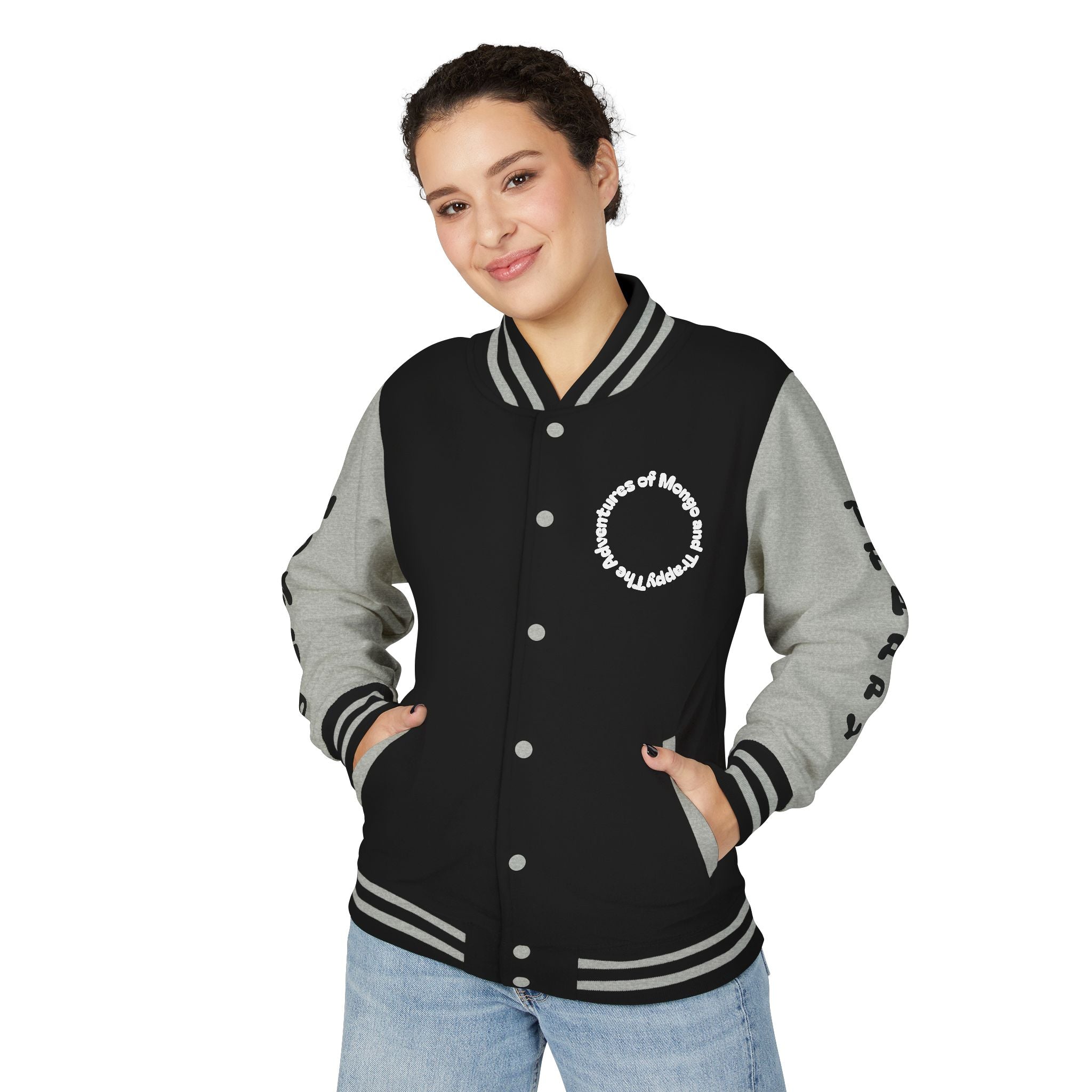 The Adventures of Mongo and Trappy Letterman Jacket | Dog Portrait Varsity Jacket