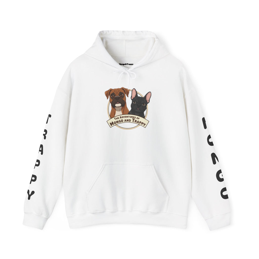 Dog Duo Hoodie — "Mongo and Trappy" Portrait Hoodie with QR Code