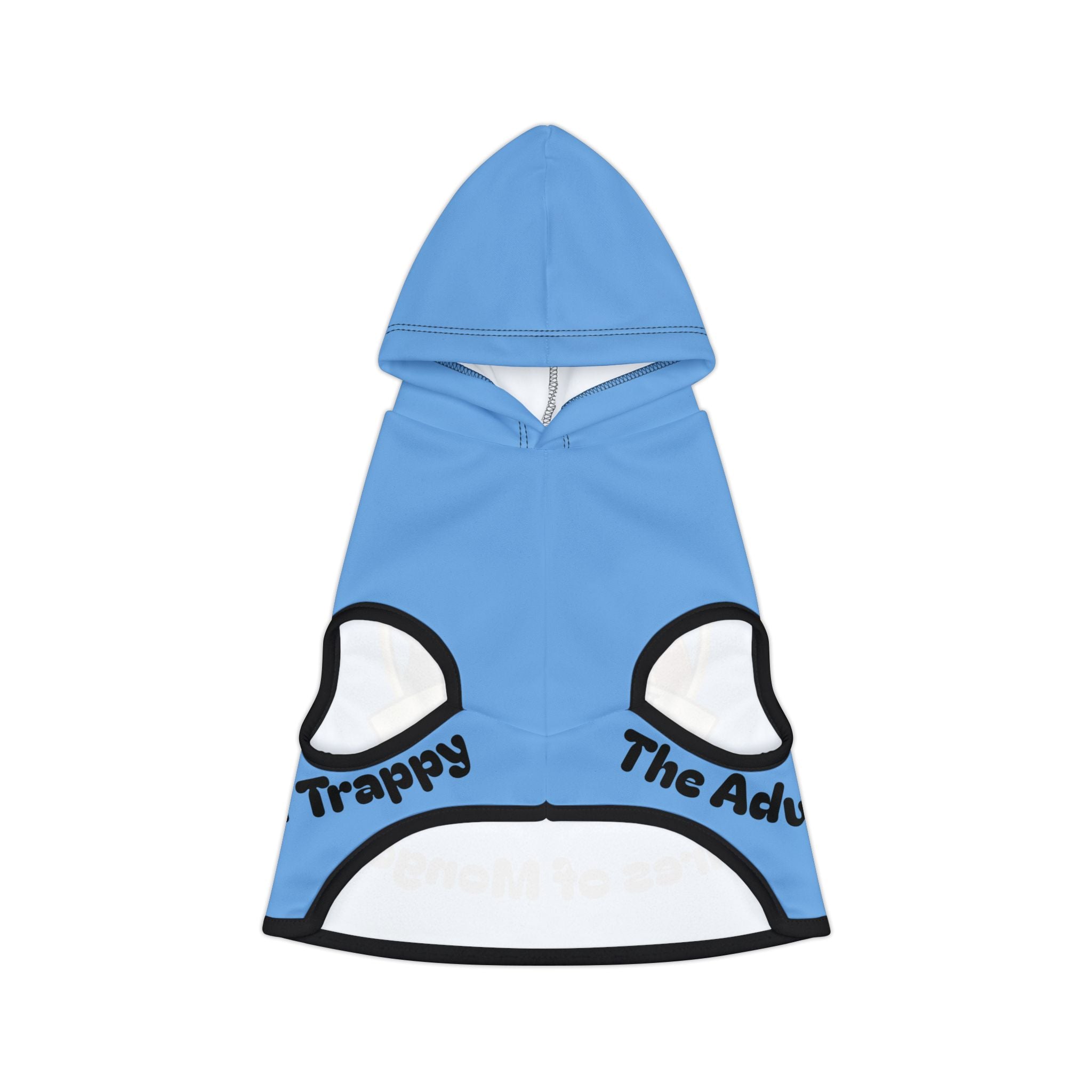 Pet Hoodie — "The Adventures of Mongo and Trappy" Blue Dog Hoodie for Small Pets