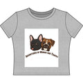 Women's Baby Tee — Adventures of Mongo and Trappy Cute French Bulldog & Boxer Dog Graphic