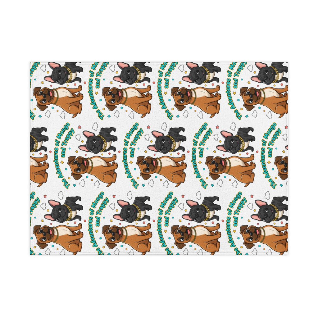 Toddler Blanket — Cute Cartoon Boxer & French Bulldog Pattern