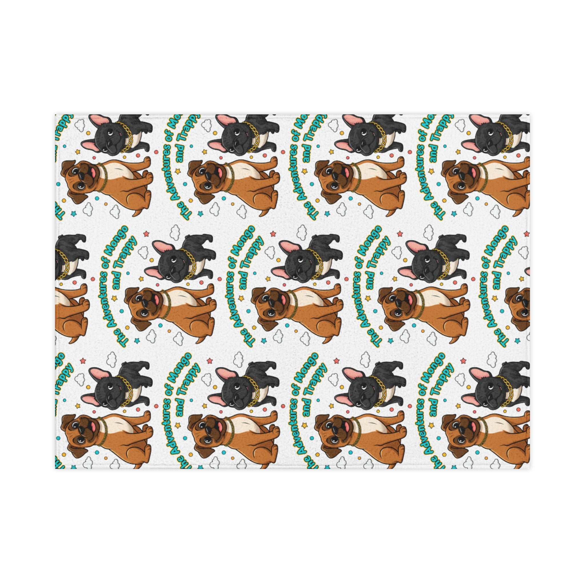 Toddler Blanket — Cute Cartoon Boxer & French Bulldog Pattern