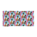 Personalized Dog Pattern Beach Towel — Cute Boxer & Frenchie Paw Print Design