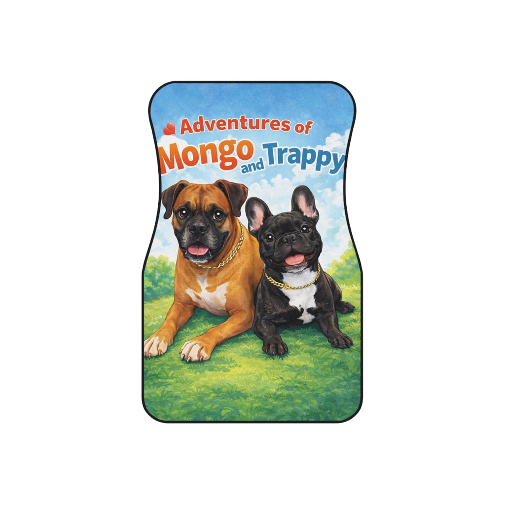 Car Mats — "Adventures of Mongo and Trappy" Dog Car Floor Mats (Set of 4)