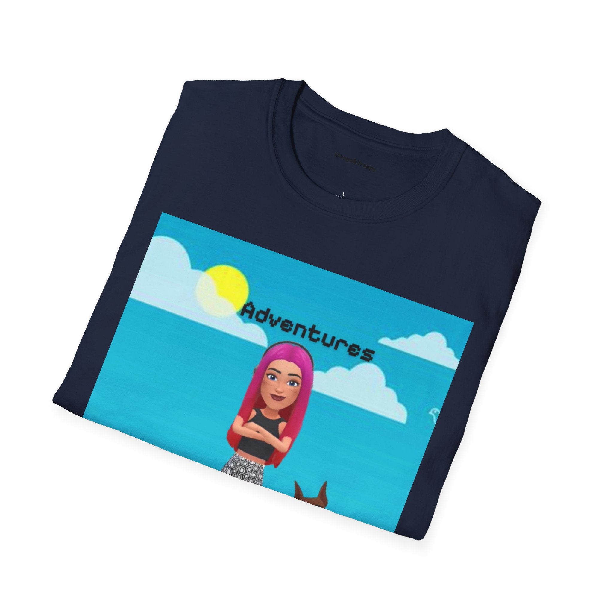 Adventure Graphic T-Shirt — “Adventures of Mongo & Trappy” with Back QR Code