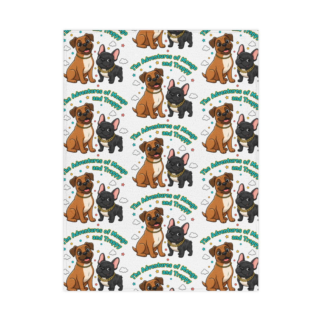 Toddler Blanket — Cute Cartoon Boxer & French Bulldog Pattern