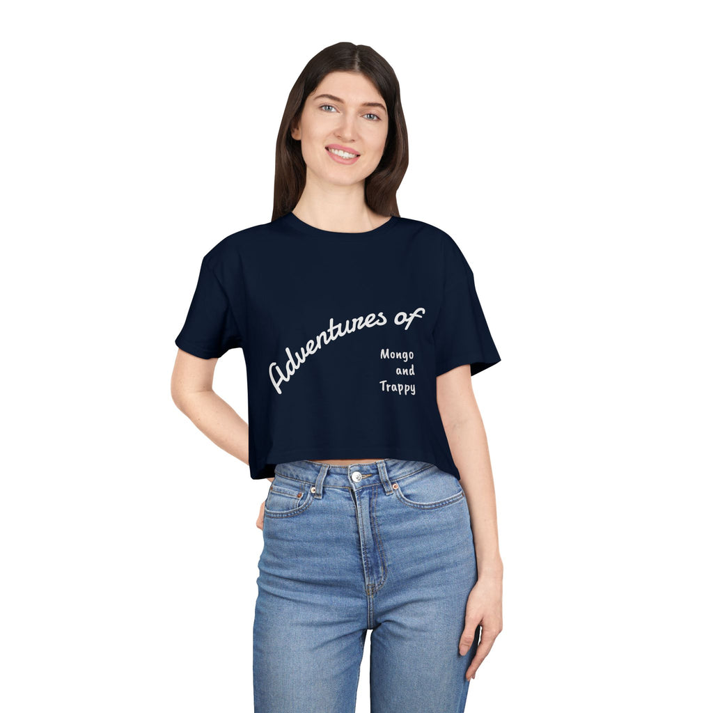 Adventures of Mongo & Trappy Crop Tee  Cute French Bulldog Graphic