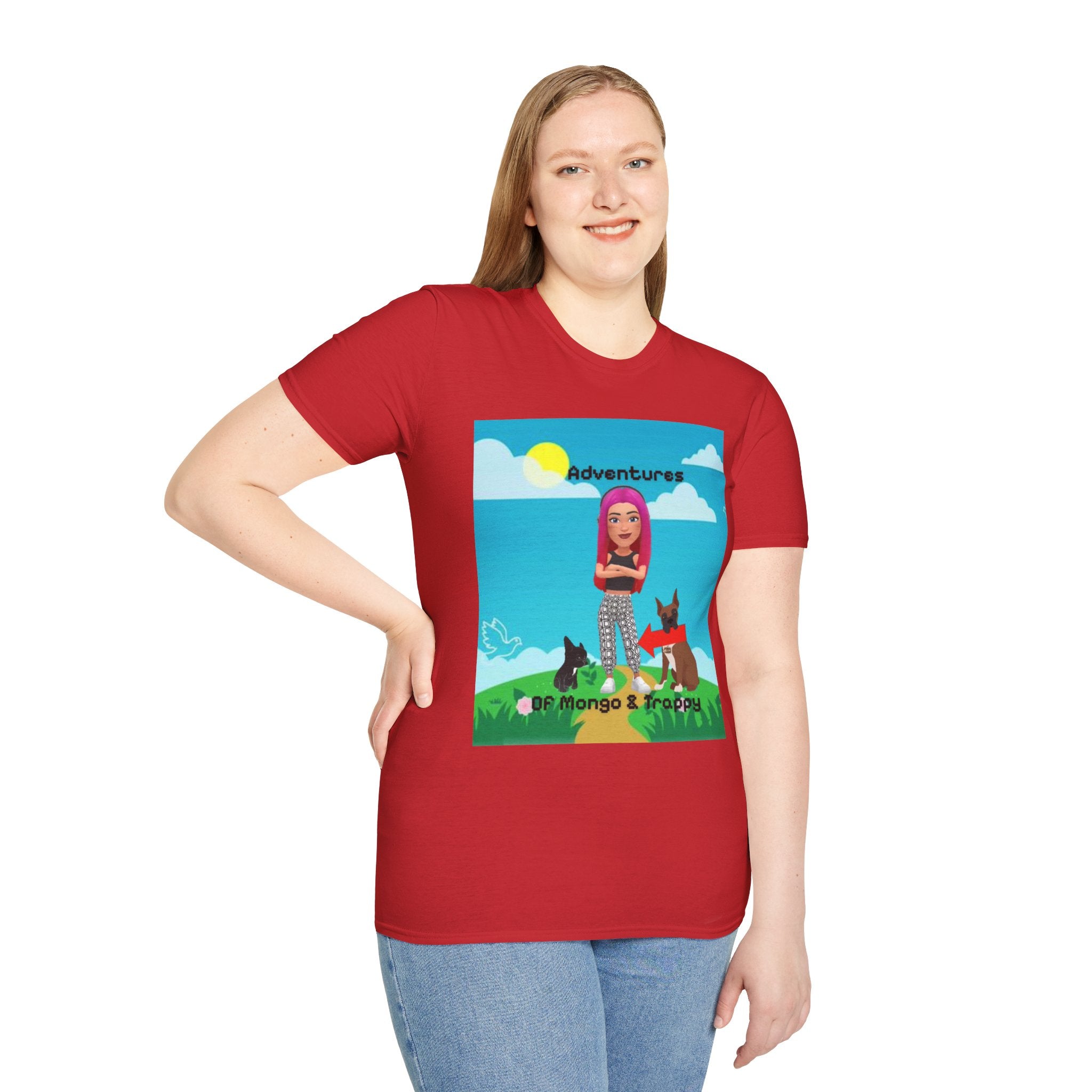 Adventure Graphic T-Shirt — “Adventures of Mongo & Trappy” with Back QR Code