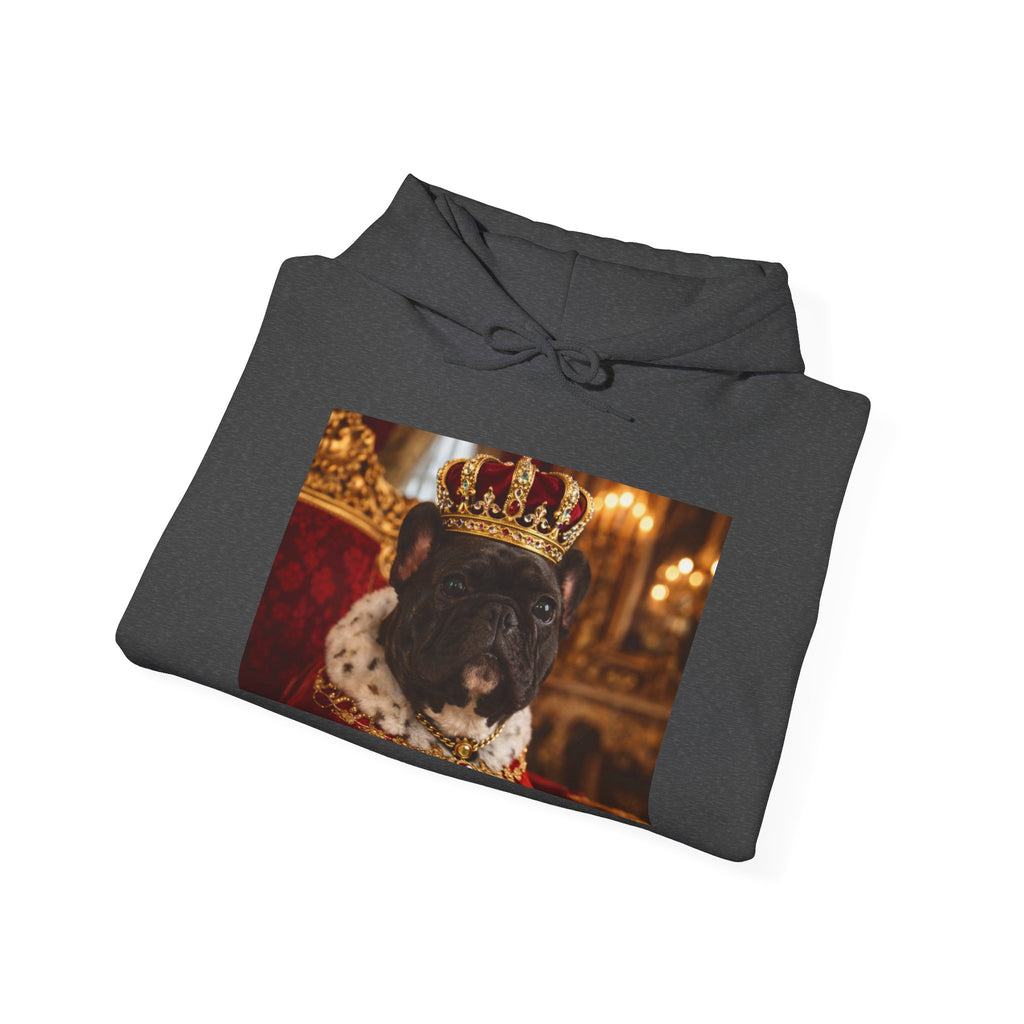 King Tuffy Crowned Dog Hoodie — Royal Dog Portrait Sweatshirt