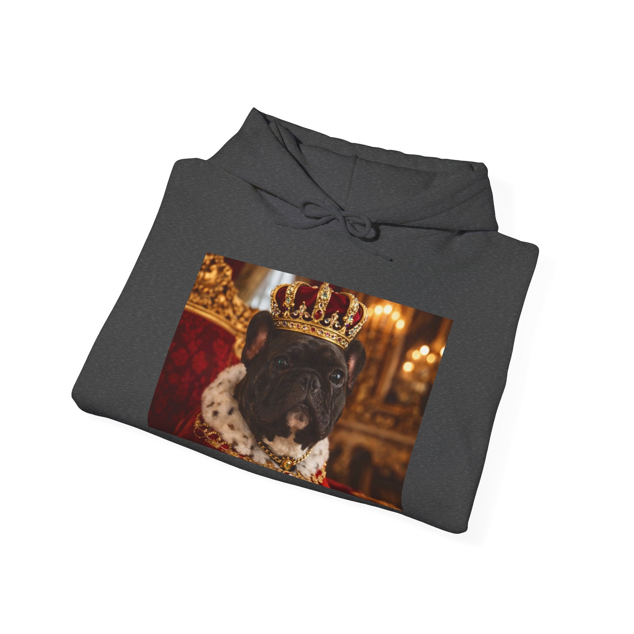 King Tuffy Crowned Dog Hoodie — Royal Dog Portrait Sweatshirt