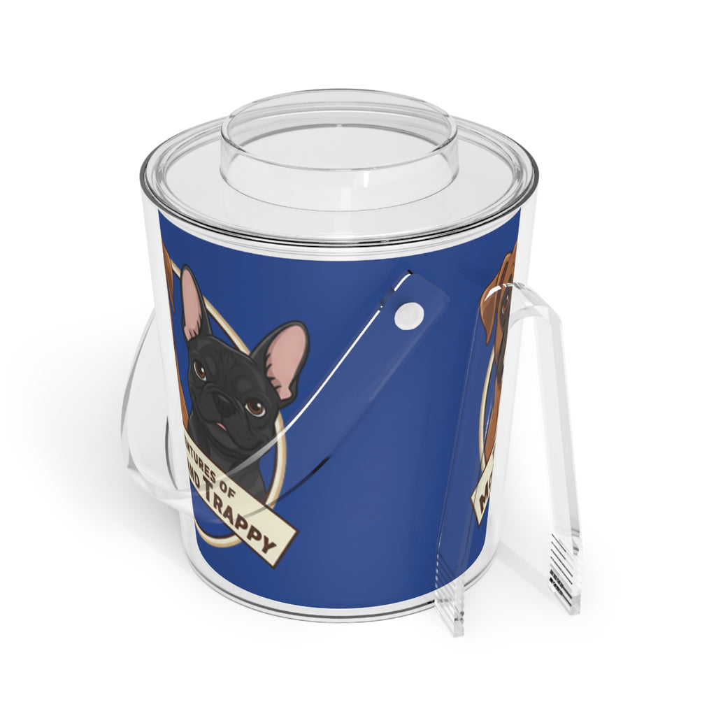 Dog Portrait Ice Bucket with Tongs — "The Adventures of Mongo and Trappy"