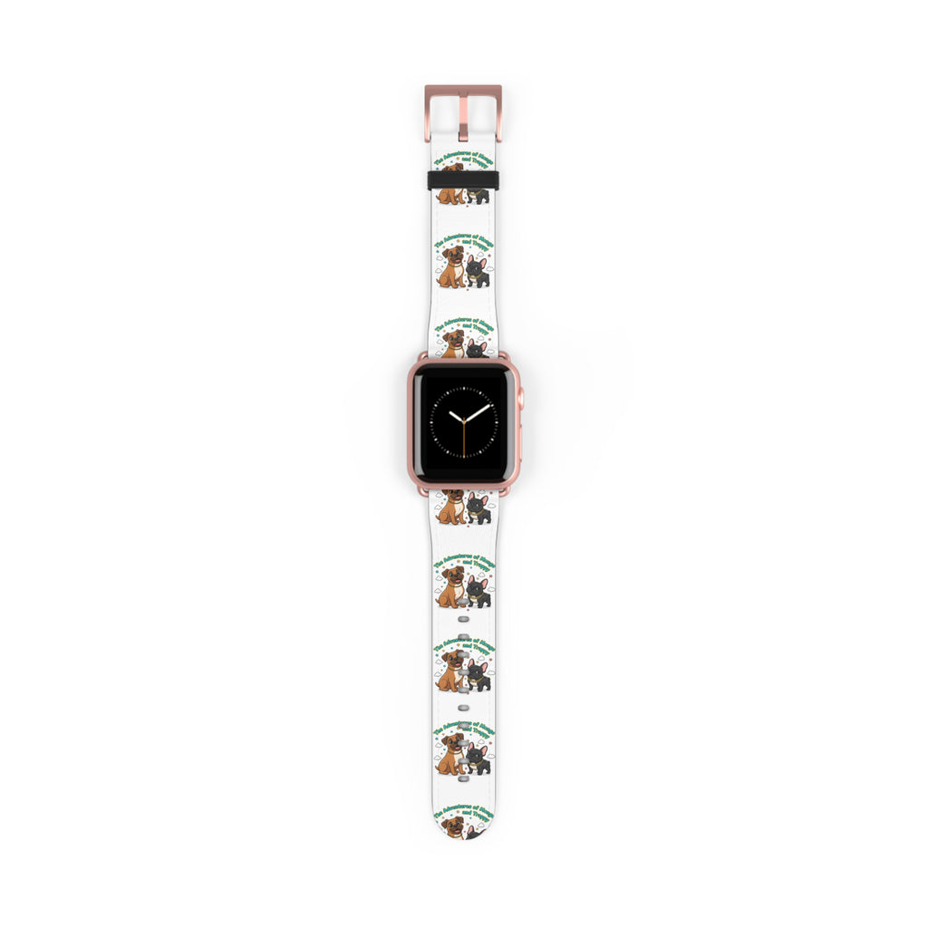 Dog Lover Watch Band — Cute Cartoon Dogs with 'A House is a Home with Dogs' Design