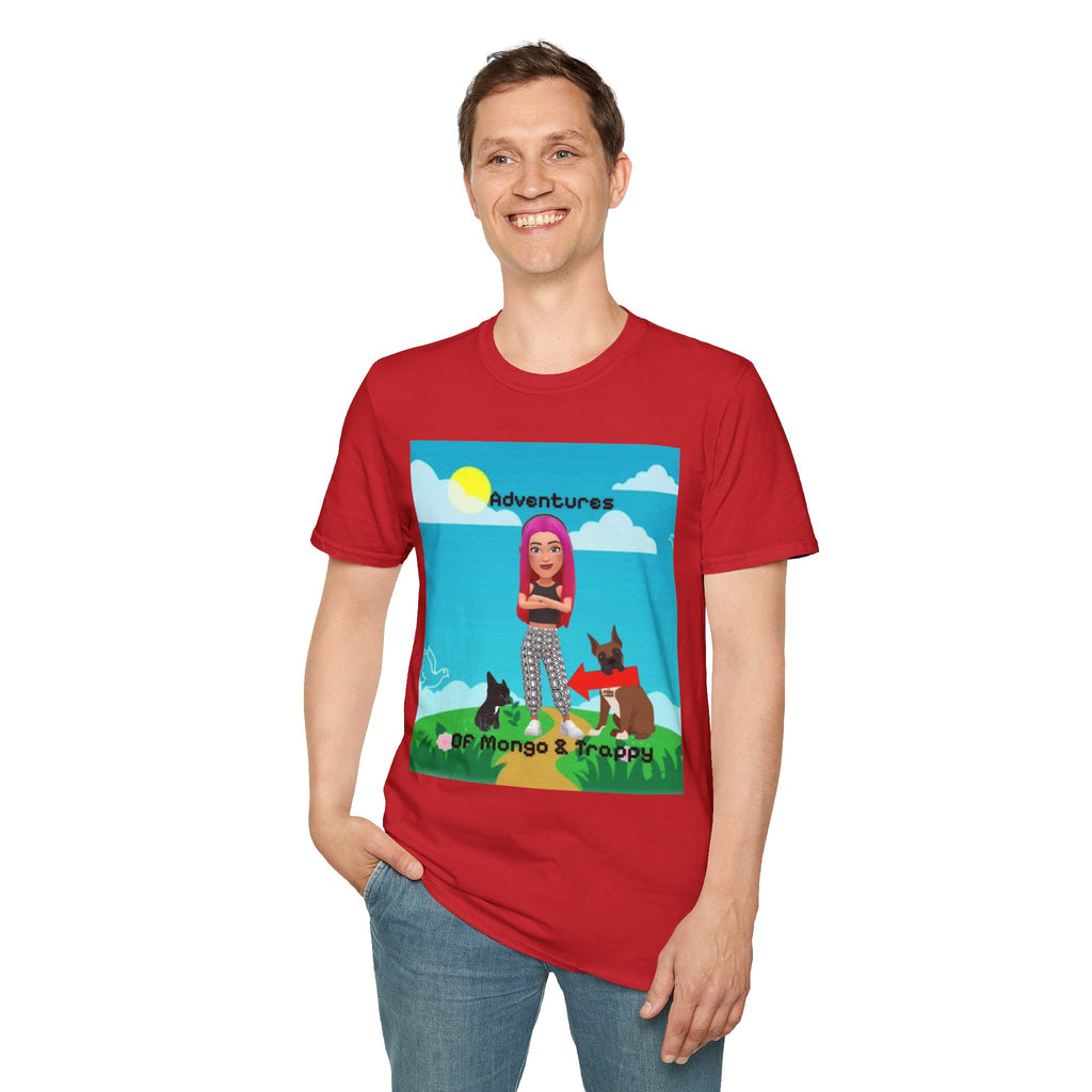 Adventure Graphic T-Shirt — “Adventures of Mongo & Trappy” with Back QR Code